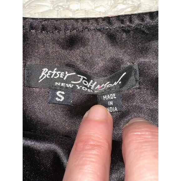 VINTAGE BETSEY JOHNSON TIE DYE LEATHER MINI SKIRT S - Picture 2 of 5